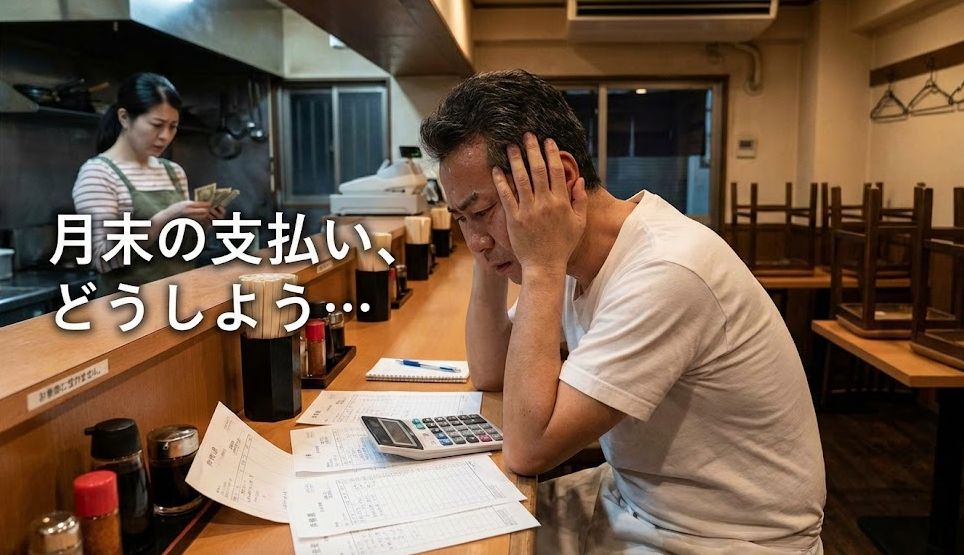 飲食店の資金繰りに悩むラーメン店オーナー